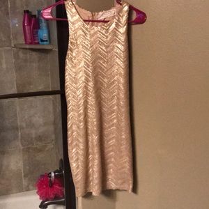 Gold sequin dress